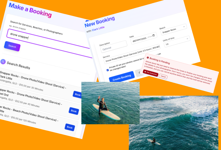 Surfer booking a private session