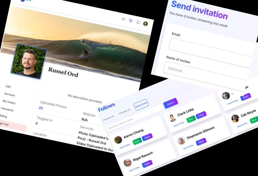 Surfer profile interface